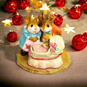 Wee Forest Folk The Wee Family M259 Pink Baby Girl Mouse - Retired